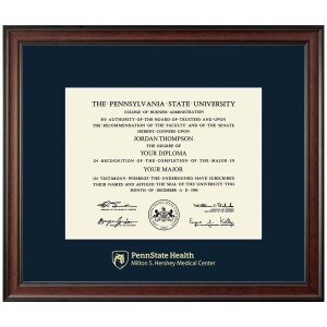 #111 Penn State Health certificate frame Studio (Mahogany)